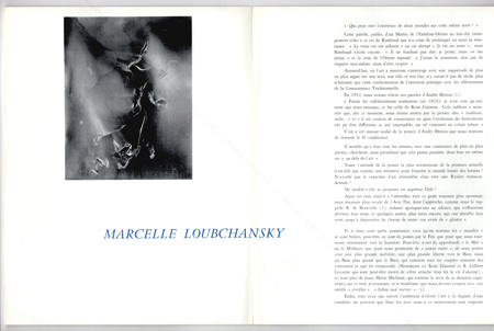 Marcelle LOUBCHANSKY. Paris, Galerie Klber, 1957.