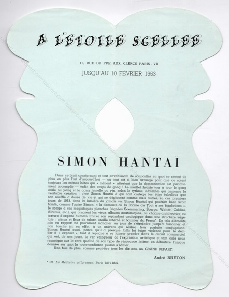 Simon HANTA. Paris, A l'Etoile Scelle, 1953.