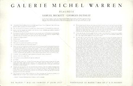 Bram van VELDE | Galerie Michel Warren, 1957