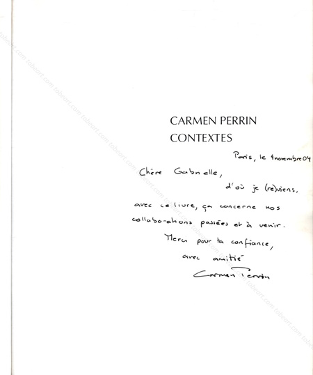 Carmen PERRIN - Contextes. Gollion (Suisse), Editions InFolio, 2004.