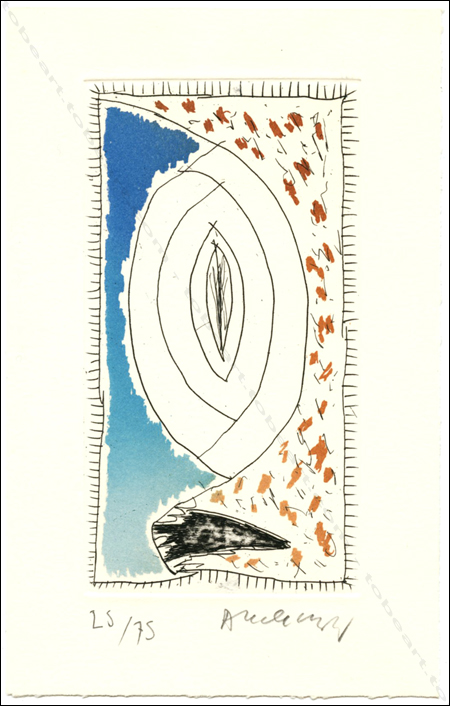 Gravure originale de Pierre ALECHINSKY - André Verdet. Les exercices du regard. Paris, Editions Galilée, 1991.
