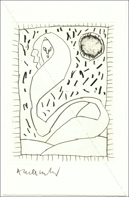 Gravure originale de Pierre ALECHINSKY - André Verdet. Les exercices du regard. Paris, Editions Galilée, 1991.