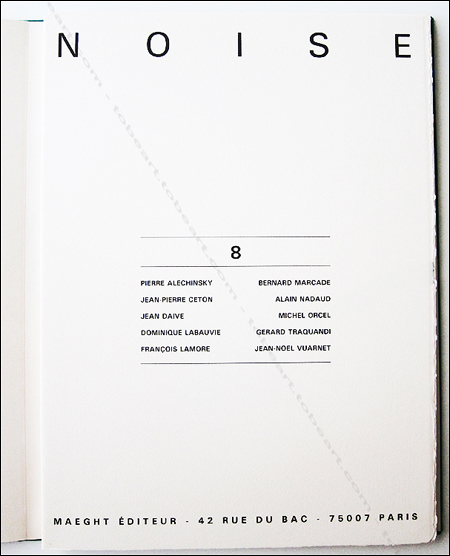 NOISE n°8 - ALECHINSKY, LABAUVIE, LAMORE, TRAQUANDIE. Paris, Maeght, janvier 1988.