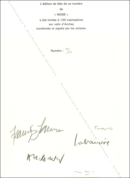 NOISE n°8 - ALECHINSKY, LABAUVIE, LAMORE, TRAQUANDIE. Paris, Maeght, janvier 1988.