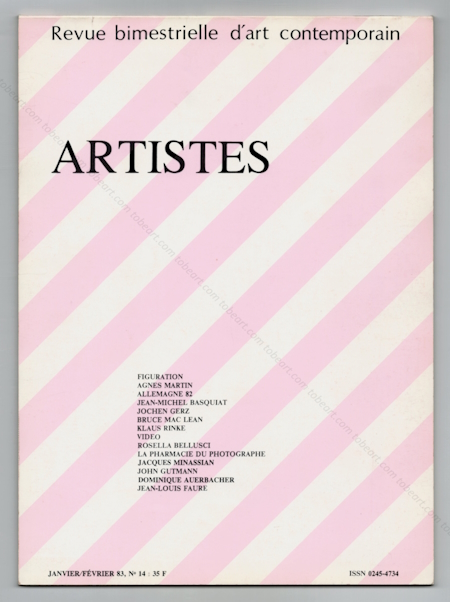 ARTISTES N14 - Revue bimestrielle d'art contemporain. Paris, Artistes / Jol Lechaux, janvier 1983.