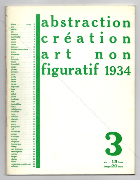 ABSTRACTION CRÉATION - Art non figuratif. Paris, dition Paule Nemours, 1973.