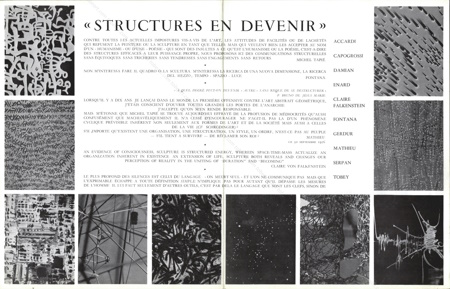 Structure en Devenir. Paris, Galerie Stadler, 1956.