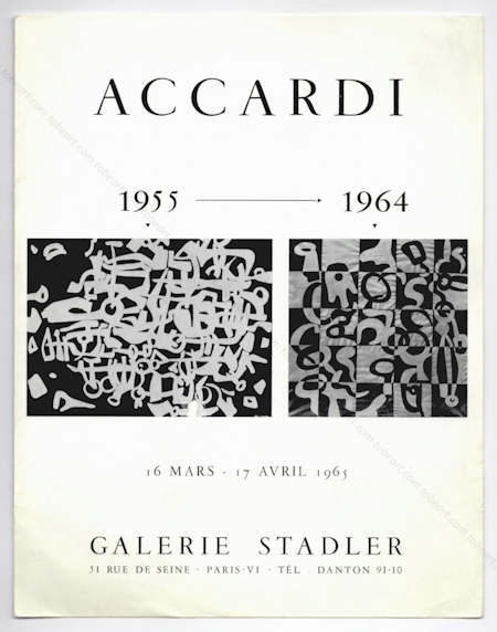 Carla ACCARDI. Paris, Galerie Stadler, 1965.