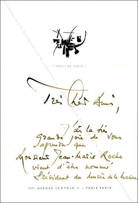 Lettre signe de Georges Mathieu.