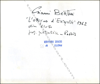 Gianni BERTINI - «L'origine d'Euryclée» 1962.