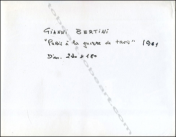 Gianni BERTINI - «Paris à la guerre de trois» 1961.