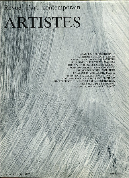 Revue d'art : Artistes n°21